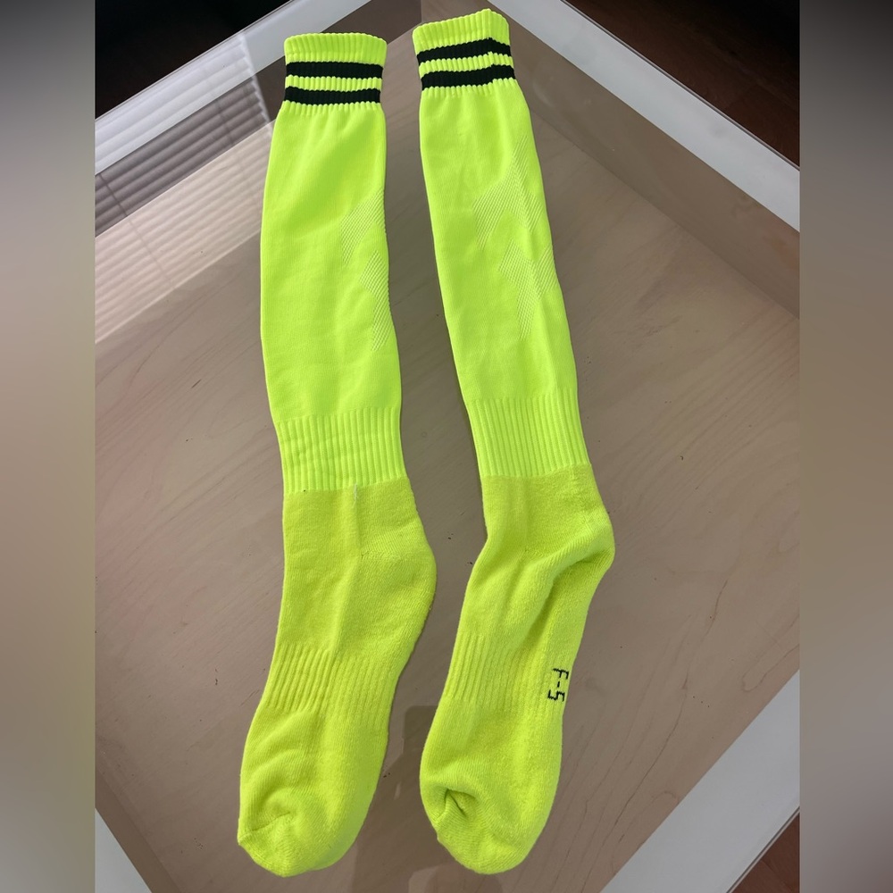 Neon Green Soccer Socks. One Size
